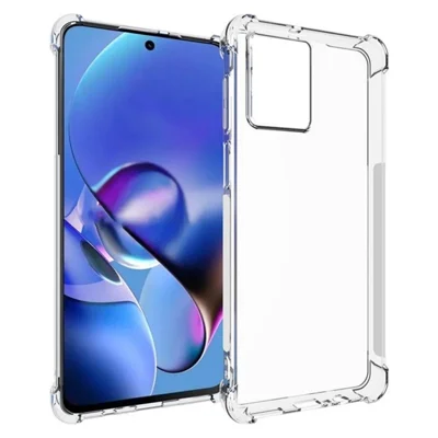 WANLONFENG For Motorola Moto G54 5G Back Cover  TM Series 2.0mm Clear TPU Phone Case (Big Lens Hole) - Transparent
