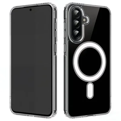 WANLONFENG For Samsung Galaxy A16 4G / Galaxy A16 5G Clear Magnetic Case  LM2 Series Phone Cover (Big Lens Hole) - Transparent