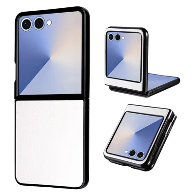 For Samsung Galaxy Z Flip7 5G Case Litchi-struktur Læder + Hård PC Telefonbeskyttelse - Hvid