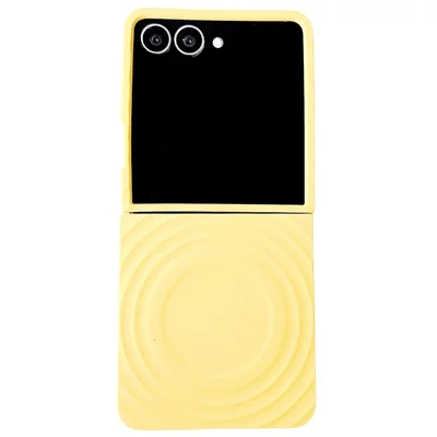 Magnetisk skal för Samsung Galaxy Z Flip7 5G med vågformad struktur, hårdför PC-täckning med skönt grepp - Gul
