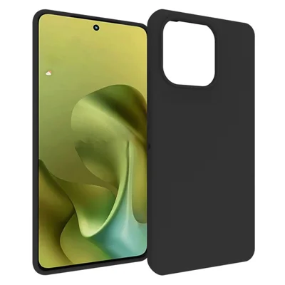 For Motorola Moto G86 5G Case Soft Matte Back TPU Black Phone Cover (Large Cutout)
