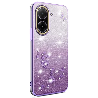 KADEM For Xiaomi Redmi A5 4G (171.7mm) / Poco C71 4G Case Flower TPU Flexible Gradient Phone Cover - Purple