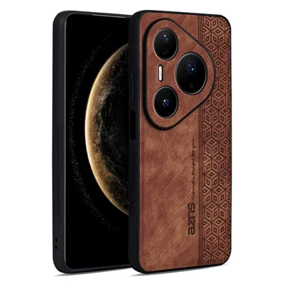AZNS voor Huawei Pura 80 Pro / 80 Pro+ hoes Beschermende PU-leer TPU telefoonhoes - Bruin