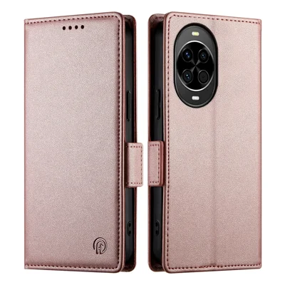 For Huawei nova 14 5G Stand Case PU Leather Wallet Phone Cover - Rose Gold