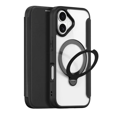 DUX DUCIS For iPhone 17 Leather Case  Skin X Pro Series Rotary Kickstand Cover Compatible with MagSafe - Black
