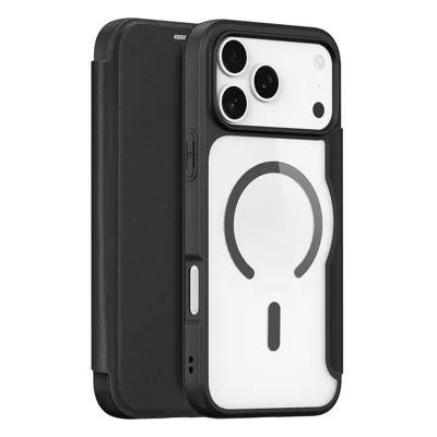DUX DUCIS For iPhone 17 Pro Leather Case  Skin X Pro Series Flip Cover Compatible with MagSafe - Black