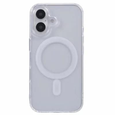 For iPhone 16 Clear Case kompatibel med MagSafe WANLONFENG LM2-serie telefonbeskyttelse (stor objektivåbning) - Transparent