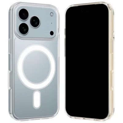 Gennemsigtig hylster til iPhone 17 Pro Max, kompatibel med MagSafe WANLONFENG LM2-serie telefontæller (stor linseåbning) - Transparent