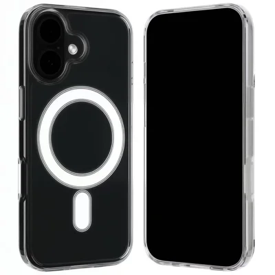 For iPhone 17 Clear Case kompatibel med MagSafe WANLONFENG LM2-serie telefonbeskyttelse (stor objektivåbning) - Transparent