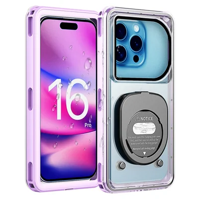 Bulk Purchasing For iPhone 16 Pro IP68 Waterproof Case Underwater Touch Screen Phone Cover Dustproof Snowproof - Purple