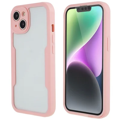 Copertina Telefonica Anti-scratch Per Iphone 14 Plus, PET Screen Protector + Acrylic + TPU Copertina Completa Del Telefono Ibrido - Rosa