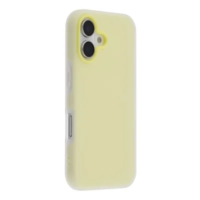 For iPhone 16 Case 2 in 1 PC + TPU Frosted Phone Case Large Camera Cutout - Yellow