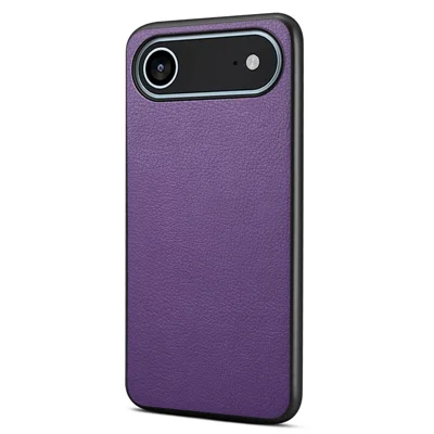 For iPhone Air Case Calf Texture Leather + PC + TPU Phone Cover - Purple