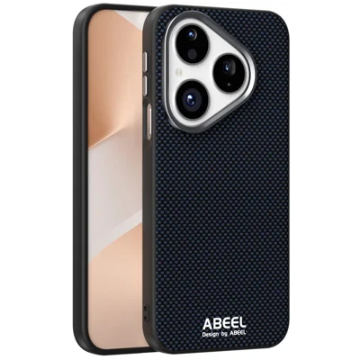 ABEEL Etui na Huawei Pura 80 Kompatybilne z MagSafe Drukowane PC TPU Aluminiowa Stop Skórzana Obudowa na Telefon - Czarny