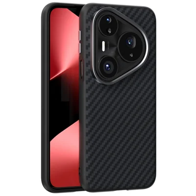ABEEL For Huawei Pura 80 Pro+  /  80 Pro Magnetic Case Wide Carbon Fiber Texture Back Cover - Black