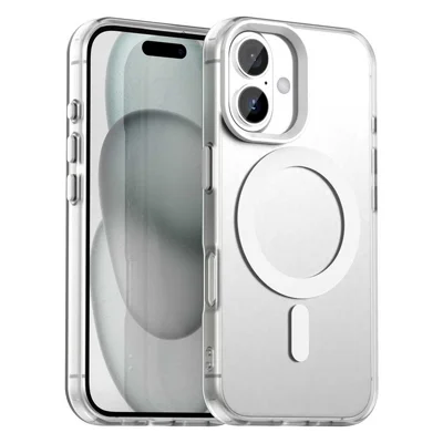 For iPhone 17 Case Compatible with MagSafe Anti Drop Hybrid Phone Back Cover - White