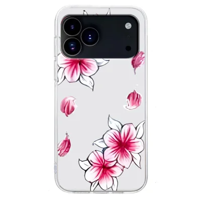 TPU Case voor iPhone 17 Pro Max, zachte TPU hoes met patroon - Kersenbloesem