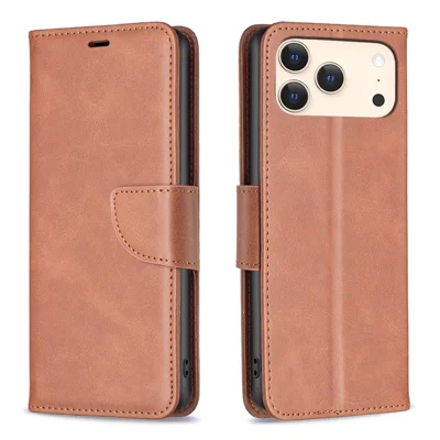 For iPhone 18 Pro Max / 17 Pro Max Case Shockproof PU Leather Cover with Wallet Card Slots - Brown