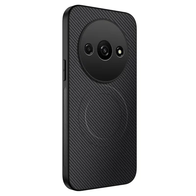 WANLONFENG For Xiaomi Redmi A3 4G Magnetic Case  TQ Series Carbon Fiber Texture PC TPU Phone Cover - Black