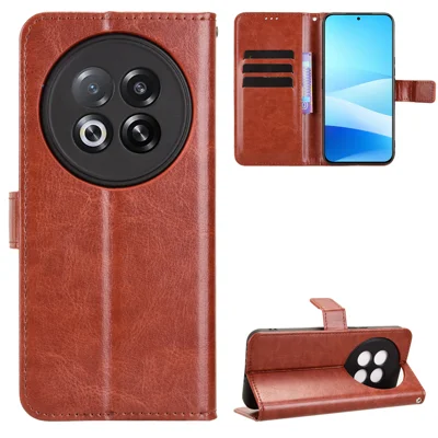 For Meizu Note 16 Pro PU Leather Case with Strap Crazy Horse Texture Phone Wallet Cover - Brown