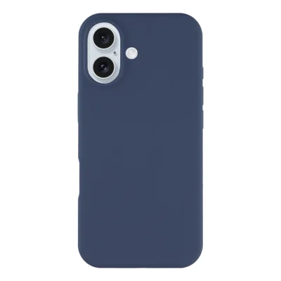 For iPhone 17 Case Solid Silicone Shockproof Phone Back Cover - Dark Blue