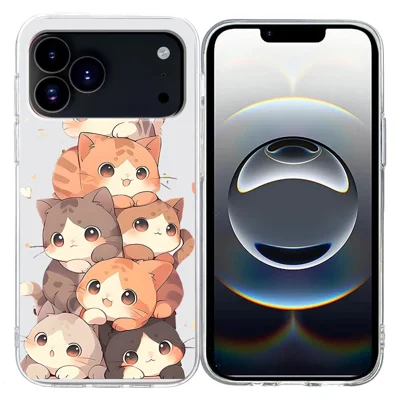 For iPhone 18 Pro / 17 Pro Case Pattern Printing Shockproof Soft TPU Phone Cover - Multiple Kittens