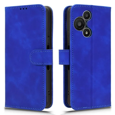 For TCL 60 NxtPaper 4G Leather Case Skin Feel Anti Drop Wallet Flip Phone Cover - Blue