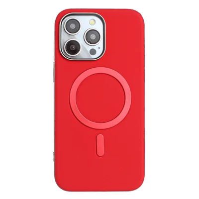 BINFEN COLOR For iPhone 14 Pro Case  BF40 Compatible with MagSafe Electroplated PU + TPU Phone Back Cover - Red