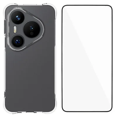 WANLONFENG For Huawei Pura 80 Pro / 80 Pro+ Case  WL Series 2.0mm TPU Phone Cover with Tempered Glass Film - Transparent