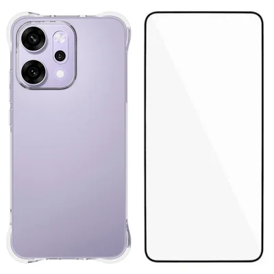 WANLONFENG For Oppo Reno14 Pro 5G (Global) Case  WL Series 2.0mm TPU Phone Cover with Tempered Glass Film - Transparent