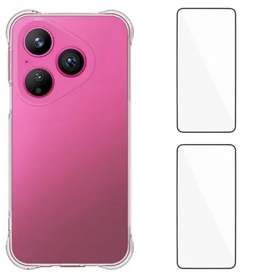 Futerał TPU do Huawei Pura 80 WANLONFENG Seria WL2 2,0 mm pokrowiec na telefon z 2 szkłami hartowanymi - Przezroczysty