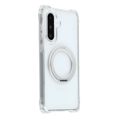 لـ Samsung Galaxy A56 5G / A36 5G غطاء مغناطيسي بحلقة دعامة دوارة وواقي هاتف من TPU + PC - شفاف