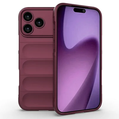 For iPhone 18 Pro Max / 17 Pro Max Case Anti-Drop Soft TPU Rugged Phone Back Cover - Wine Red