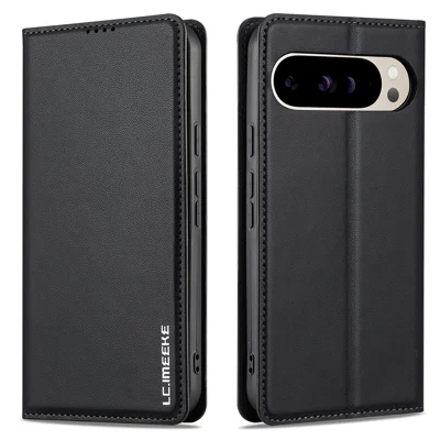 LC.IMEEKE L1 Series for Google Pixel 10 Pro / 10 / 9 Pro / 9 Case PU Leather Wallet Stand Protective Phone Cover - Black