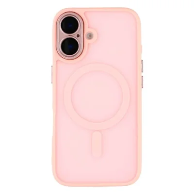 WANLONFENG For iPhone 16 Back Cover Compatible with MagSafe  QB1 Series PC TPU Shockproof Phone Case - Pink