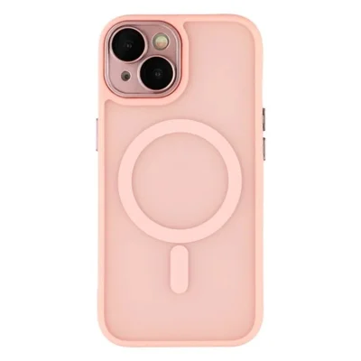 WANLONFENG For iPhone 15 Back Cover Compatible with MagSafe  QB1 Series PC TPU Shockproof Phone Case - Pink