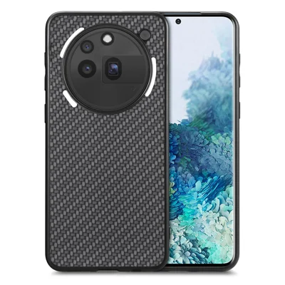 For Nothing Phone (3a) Pro Case Carbon Fiber Texture PU+PC+TPU Phone Back Cover - Black
