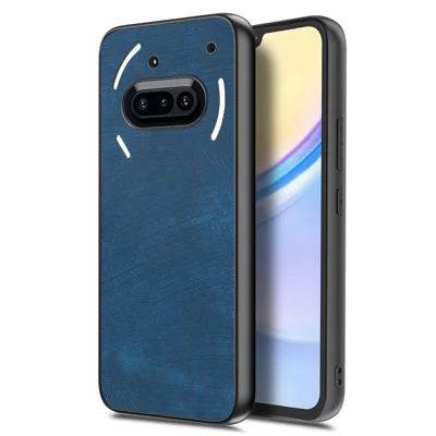 For Nothing Phone (3a) Case Shockproof Slim Retro Leather Phone Back Cover - Blue