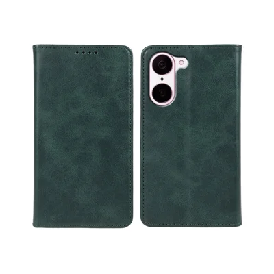 Voor OnePlus Nord CE5 5G / Ace 5 Racing 5G Hoesje Stevige Magnetische PU Leren Telefoonhoes Kalfstextuur - Groen