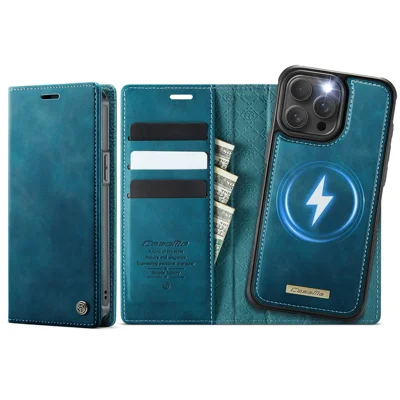 CASEME For iPhone 12 Pro Max 6.7 inch Case  C49  Compatible with MagSafe RFID Blocking Detachable Wallet Leather Phone Cover - Green