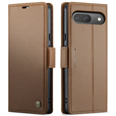 CASEME For Google Pixel 10 Pro / 10 / 9 Pro / 9 Case  023 Series RFID Blocking Leather Wallet Stand Phone Cover - Brown