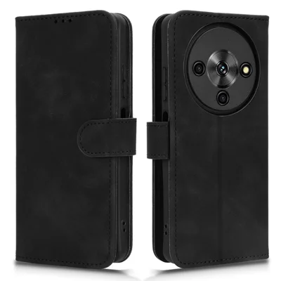 For ZTE Blade A76 5G Leather Case Skin Feel Anti Drop Wallet Flip Phone Cover - Black