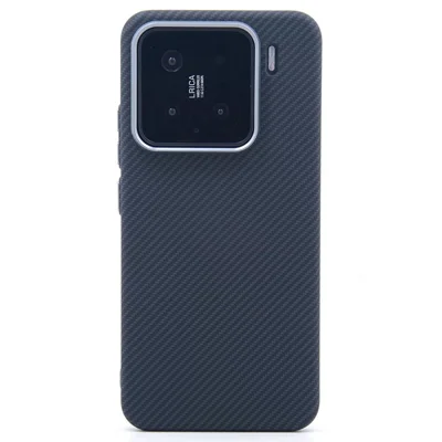 For Xiaomi 15 Magnetic Case Carbon Fiber Texture Water Transfer PC Phone Cover - Black