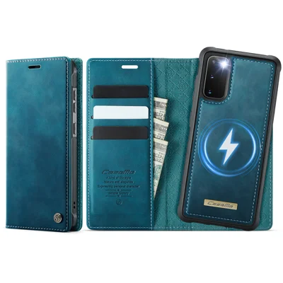 CASEME For Samsung Galaxy S20 4G / Galaxy S20 5G Case  C49 Magnetic Case RFID Blocking Detachable Wallet Leather Phone Cover - Green