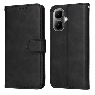 For TECNO Pop 10 / Infinix Smart 10 Case Wallet PU Leather Folio Flip Phone Cover - Black