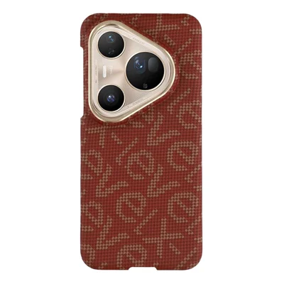 X-LEVEL For Huawei Pura 80 Ultra Magnetic Case PC + Metal Phone Back Cover Carbon Fiber Texure - Red