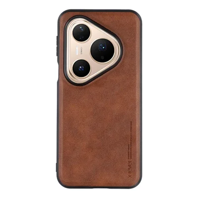 X-LEVEL Bojue-3 Series For Huawei Pura 80 Case Leather Coated PC+TPU Phone Back Cover - Brown