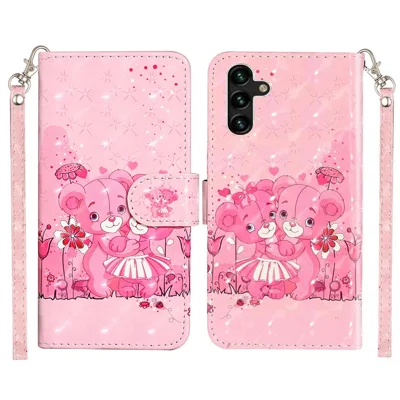 For Samsung Galaxy S25 FE Wallet Case 3D Pattern Printed Leather Phone Cover with Strap - Bears
