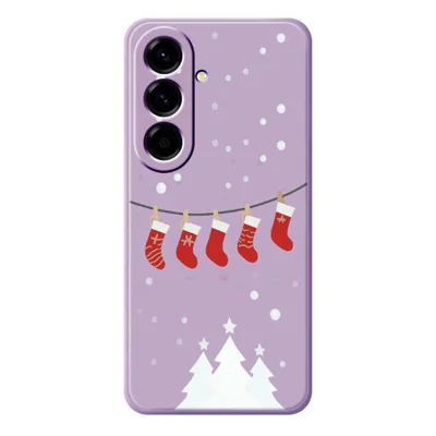 Samsung Galaxy A56 5G-hoesje met kerststokkenpatroon Rechte rand TPU-telefoonhoesje - Paars