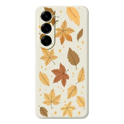 Samsung Galaxy A56 5G-hoes met afbeelding van esdoornbladeren, rechte rand, TPU-telefoonhoesje - Beige